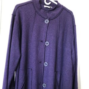 Purple Coldwater Creek boiled wool jacket